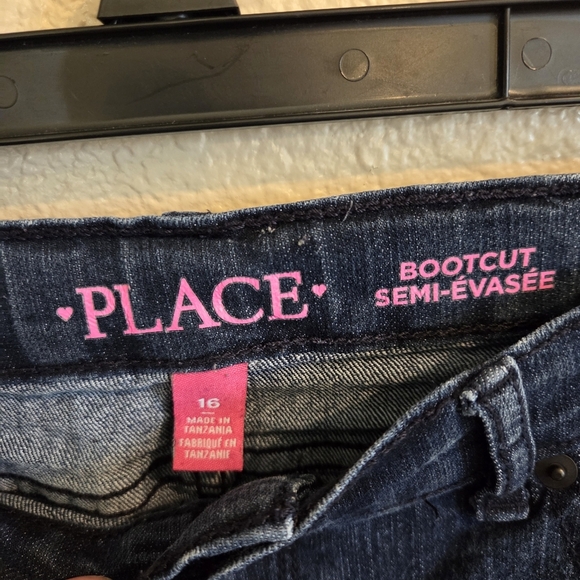 NWOT The Childrens Place Girls Bootcut Darkwash MidRise Classic Fit Jeans Sz 16 - Picture 2 of 5
